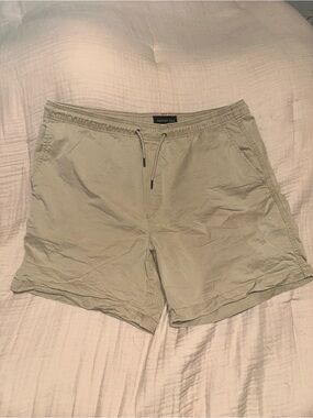 Khaki Drawstring Casual Shorts